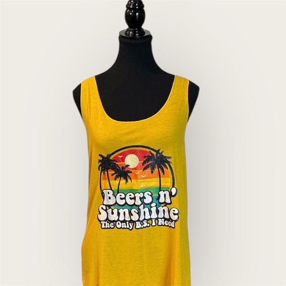Undefined Tops - Vibrant Yellow Graphic Tank Top